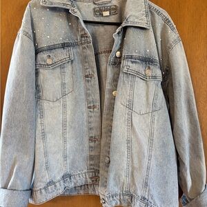 Maurices Light Blue Jean Jacket with Silver Accents